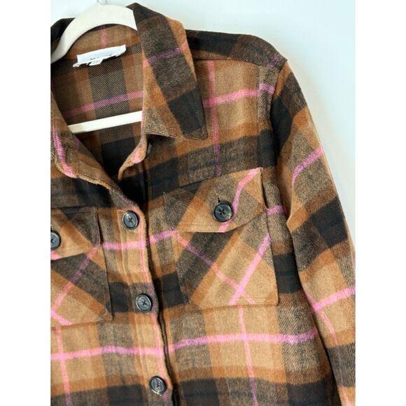 BB Dakota Steve Madden Plaid Jacket Shacket Size 2XL Classic Neutral F56 - Picture 4 of 15